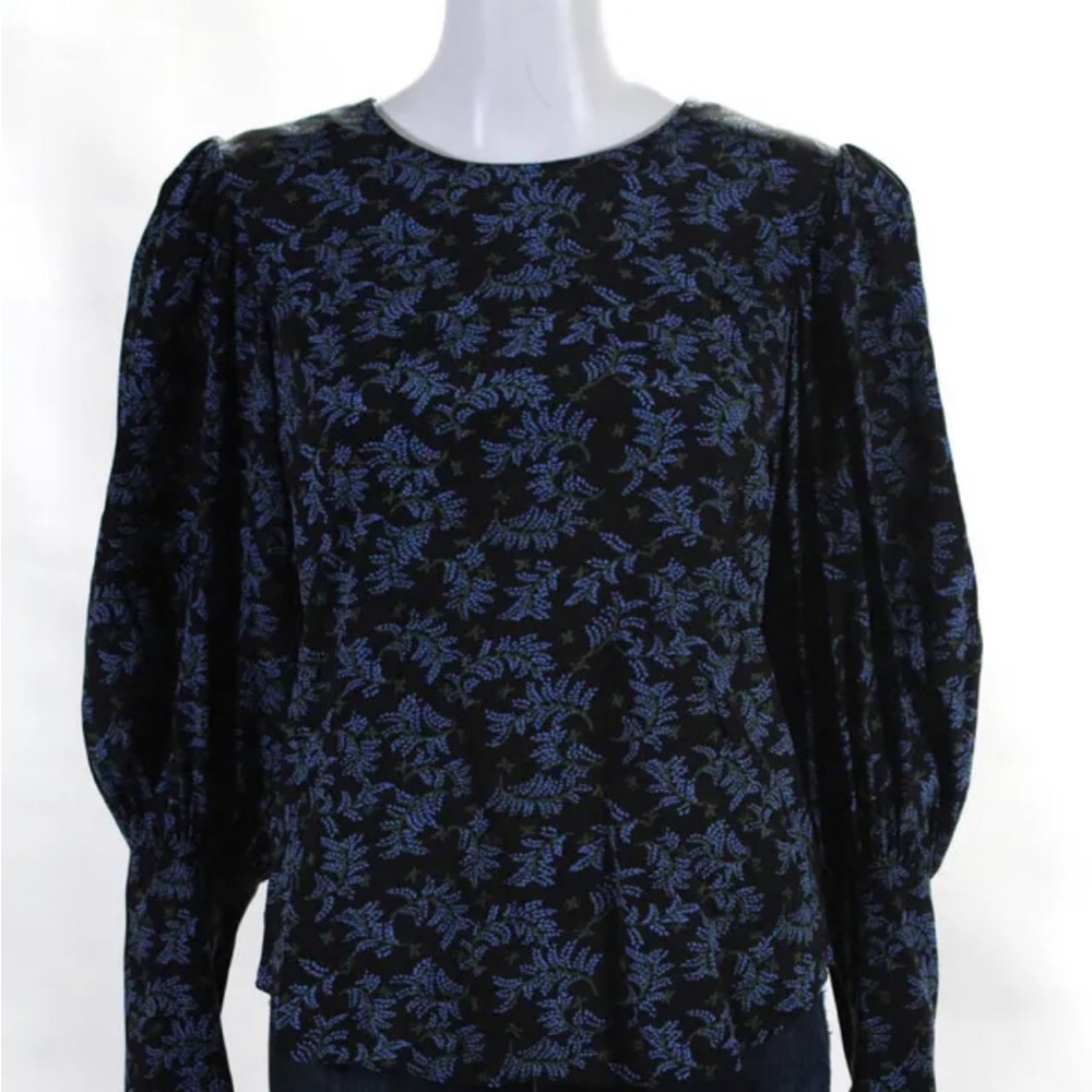 Veronica Beard silk blouse navy/green size 2